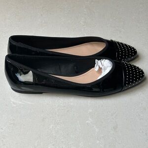 Zara Women’s black glossy flats size 38 / US 7